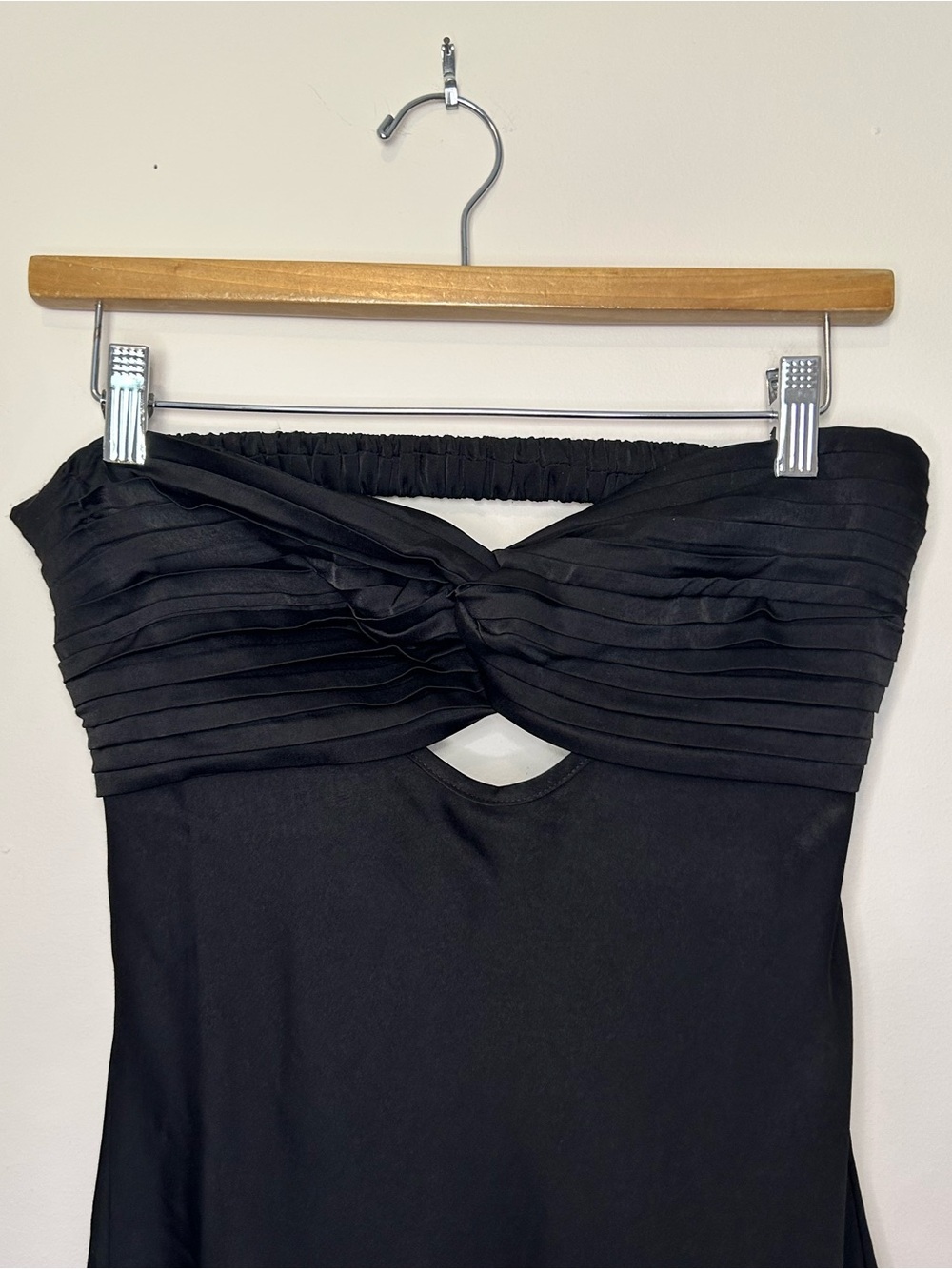 NWT Cotton Candy LA Angelika Silk Dress Black Size Medium Strapless Open Back - Picture 4 of 7